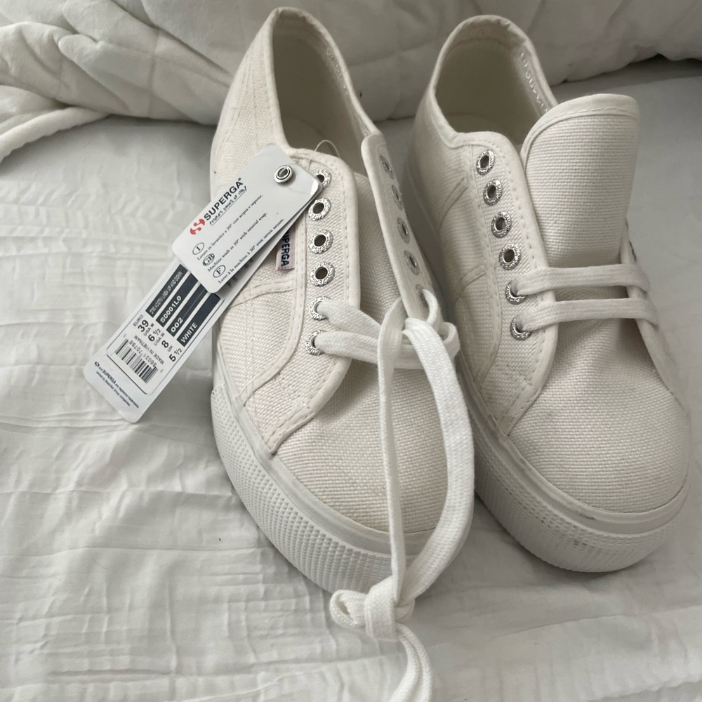 Superga Off-White Canvas Sneakers